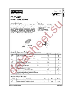 FQPF4N90 datasheet  